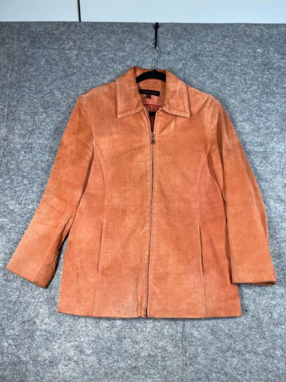 Vintage Anne Klein Leather Jacket Medium Zip Moto Minimalist Western Festival - Picture 2 of 16